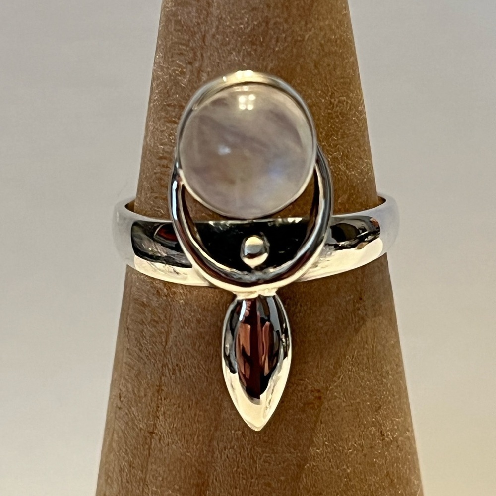 925 SOLID STERLING SILVER GODDESS RAINBOW MOONSTONE RING VARIOUS SIZES
